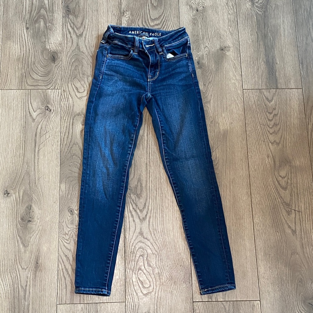 American Eagle Outfitters Women's Dark Blue Skinny Jeans